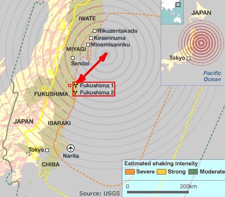 map of japan earthquake 2011. Incidents at Japan#39;s Fukushima